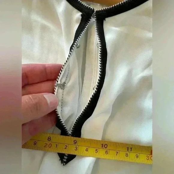 Maison Jules Crochet-Trim Fit & Flare White-Black Dress Women’s Size S NWT - Picture 10 of 12